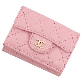Carteira tri-fold Chanel rosa Rosa