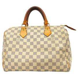 Bolso Louis Vuitton Damier Azur Speedy 30 Blanco