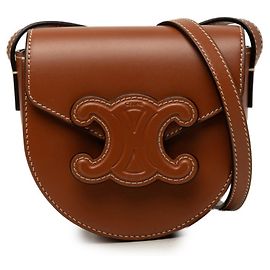 Céline Bolsa Tiracolo Celine Triomphe Mini Buzas Cuire Marrom