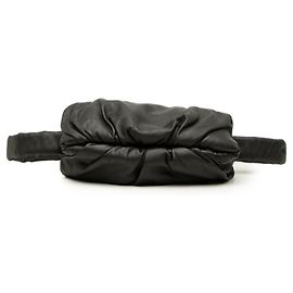 Borsa a pochette in pelle nera Bottega Veneta Nero
