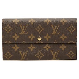 Louis Vuitton Monogram Portefeuille Sarah Long Wallet Brown