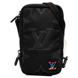 Sac à bandoulière Louis Vuitton 3D Monogram Double Phone Pouch Noir