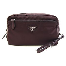 Bolso pouch Prada en Bordeaux Brown Burdeos
