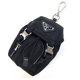 Charm per borsa Prada in nylon e pelle nera Nero