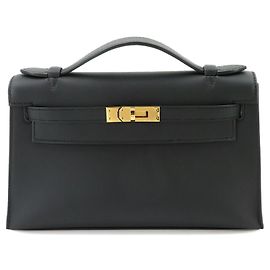 Hermès Bolso Hermes Pochette Kelly Swift Black Negro