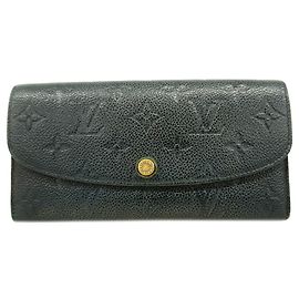 Louis Vuitton Monogram Empreinte Portefeuille Emilie Long Wallet Schwarz