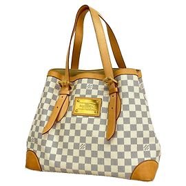 Sac cabas Louis Vuitton Damier Azur Hampstead MM Blanc
