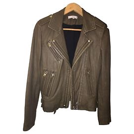 Veste en cuir IRO Taupe