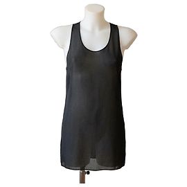 Gucci Black Silk Sleeveless Top Black