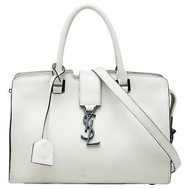 Autre Marque Bolsa de mão Saint Laurent YSL Logo Baby Cabas Branco