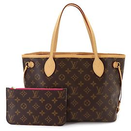 Bolsa de mão Louis Vuitton Monogram Neverfull PM Marrom Rosa