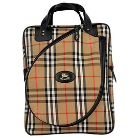 Borsa da tennis Burberry Nova Check in tela beige Beige
