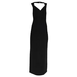 Vestido Maxi Herve Leger com decote em V em rayon preto Preto
