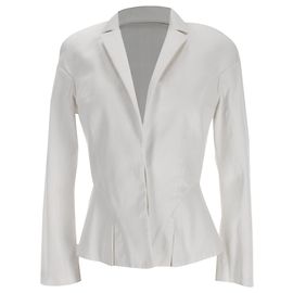 Blazer Peplum Alexander Mcqueen en coton blanc Blanc Écru
