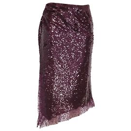 Autre Marque Simkhai Amrita Pailletten-Midirock aus violettem Nylon Lila