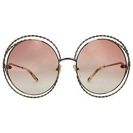 Óculos de sol redondos oversized Chloé Carlina Twist em metal prateado Prata Metálico