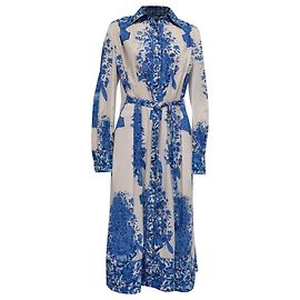 Valentino Garavani Abito camicia midi Valentino con stampa floreale in cotone blu Blu