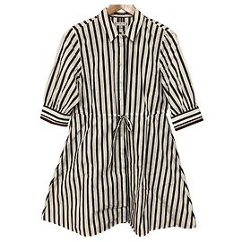 Autre Marque Vestido Tommy Hilfiger a rayas con manga 3/4 Castaño