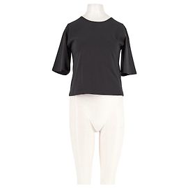 Autre Marque PHOSE Schwarzes Baumwoll T-Shirt mit kurzen Ärmeln Schwarz