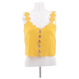Autre Marque Top en soie jaune à fleurs DOEN Jaune