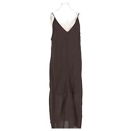 Autre Marque Vestido de algodão castanho decote em V COTEMP Marrom