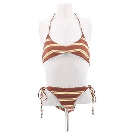 Autre Marque Maillot de bain deux-pièces rayé marron Multicolore