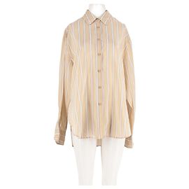 Autre Marque THE FRANKIE SHOP Gestreiftes Hemd Beige Weiß Gerade Schnitt Beige
