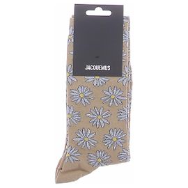 Jacquemus Calcetines de algodón con flores beige Beige