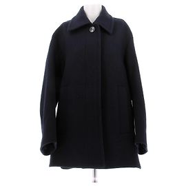 Dries Van Noten Wollmantel Marineblau Marineblau