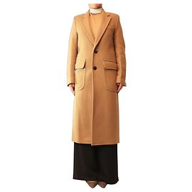 Ami Paris tan felt midi coat Brown