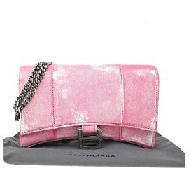 Balenciaga Hourglass Sling Leather Small Pink