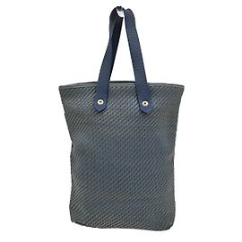 Hermès Hermes Ahmedabad Woven Leather and Canvas GM Blue