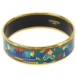 Hermès Bangles in smalto blu e verde Hermes Blu Verde