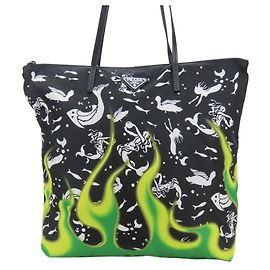 Prada Mermaid Tote Bag Black Green