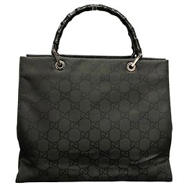 Gucci Shopper-Bag aus schwarzem Nylon Schwarz