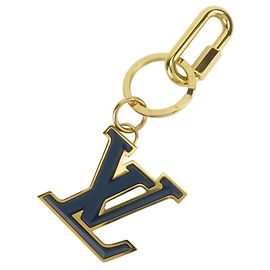 Portachiavi Charm Louis Vuitton D'oro Blu navy