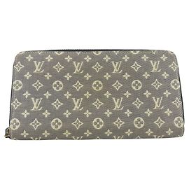 Louis Vuitton Monogram Idylle Zippy Geldbörse Schwarz Marineblau