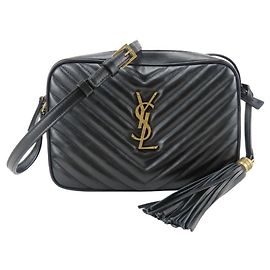 Yves Saint Laurent Black Leather Shoulder Bag Black