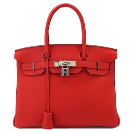 Hermès Hermes Birkin 30 Handbag in Togo Rouge Tomato Red