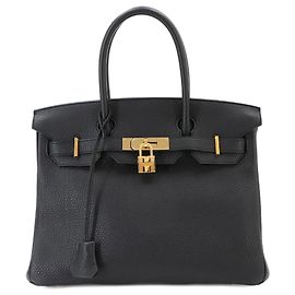 Hermès Borsa Hermes Birkin 30 in pelle Togo nera Nero
