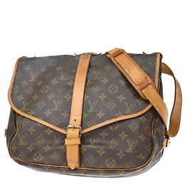 Louis Vuitton Saumur Monogram Canvas 35 Castaño