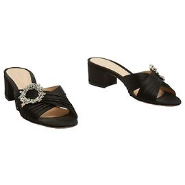 Gianvito Rossi Mules Monroe in Raso Nero EU38.5 Nero