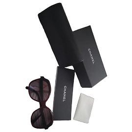 Chanel sunglasses Black Dark red