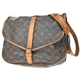 Louis Vuitton Saumur Monogram Canvas 35 Castaño