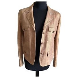 Chaqueta Chanel de lino y seda Beige