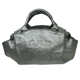 Bolsa de couro Loewe Anagram Logo Nappa Aire Marrom