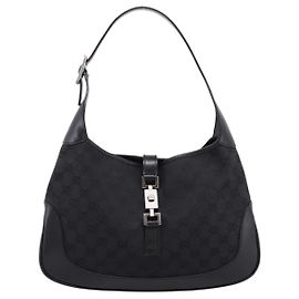 Gucci Jackie O Hobo GG Canvas com couro Medium Preto