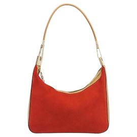 Gucci Vintage Hobo Suede and Leather Small Roja