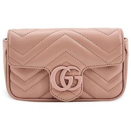 Gucci GG Marmont Flap Matelasse Leather Mini Rosa