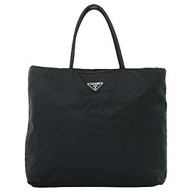 Tote bag con zip Prada Tessuto medium Nero